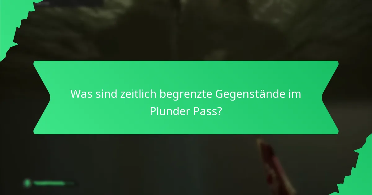 Was sind zeitlich begrenzte Gegenstände im Plunder Pass?